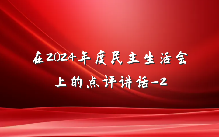 在2024年度民主生活会上的点评讲话-2