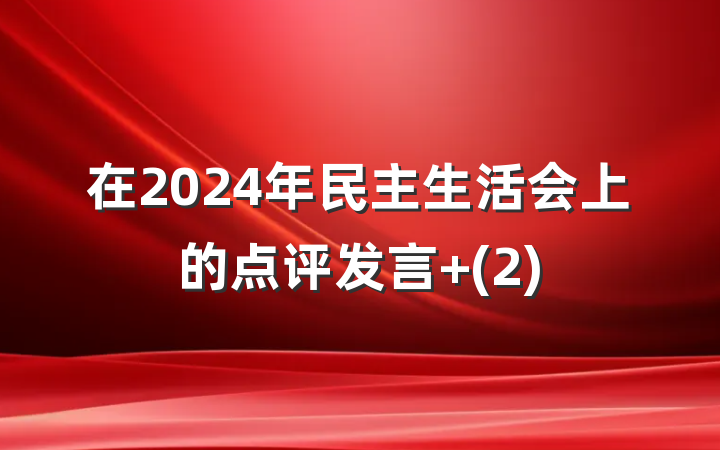 在2024年民主生活会上的点评发言 (2)