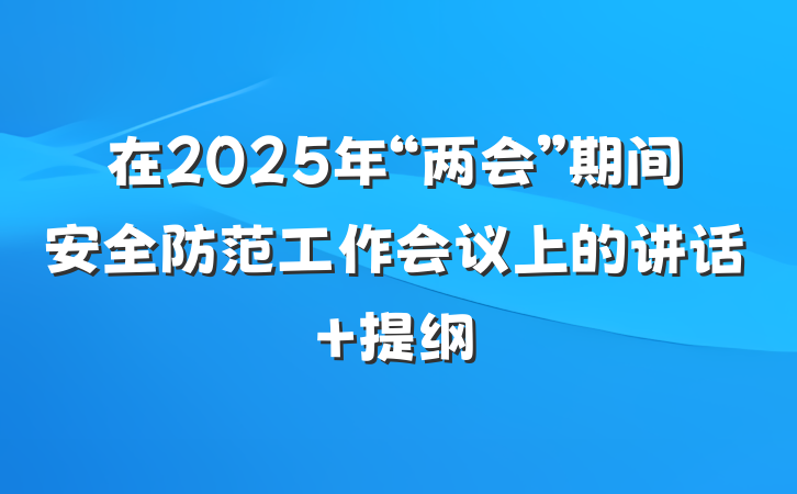 在2025年“两会”期间安全防范工作会议上的讲话 提纲