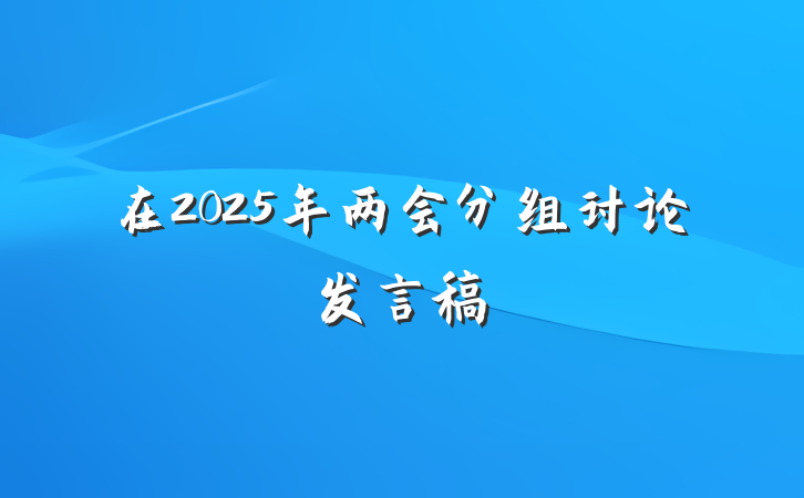 在2025年两会分组讨论发言稿