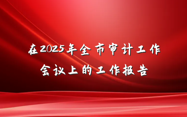 在2025年全市审计工作会议上的工作报告