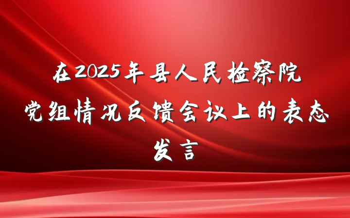 在2025年县人民检察院党组情况反馈会议上的表态发言