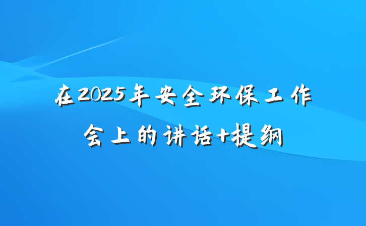 在2025年安全环保工作会上的讲话 提纲