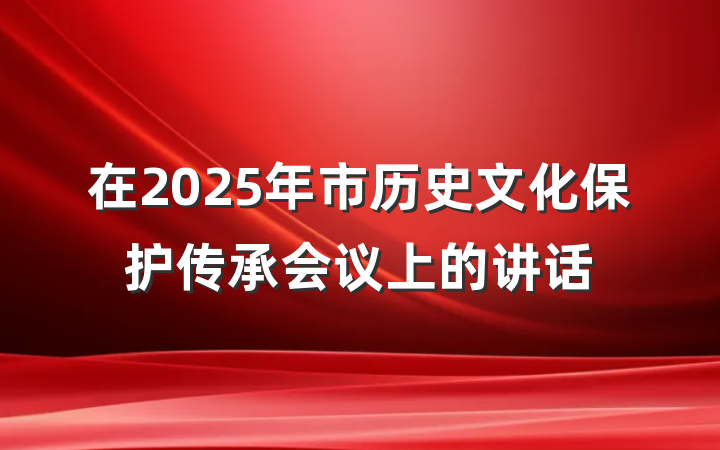 在2025年市历史文化保护传承会议上的讲话