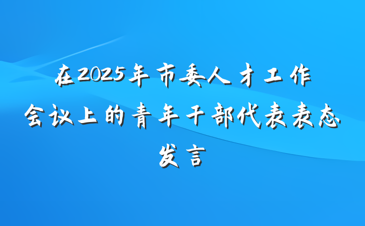 在2025年市委人才工作会议上的青年干部代表表态发言