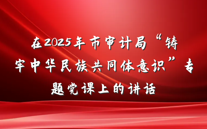 在2025年市审计局“铸牢中华民族共同体意识”专题党课上的讲话