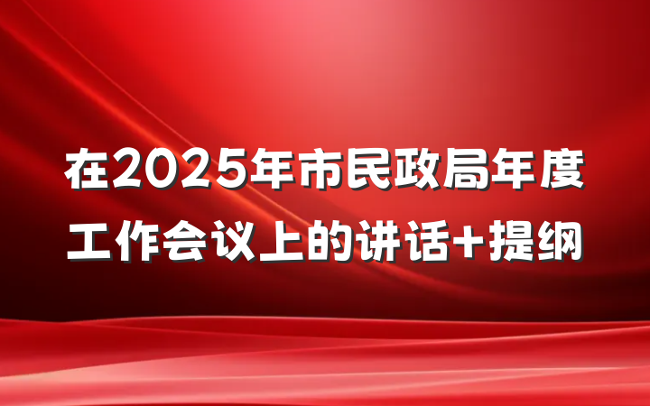 在2025年市民政局年度工作会议上的讲话 提纲