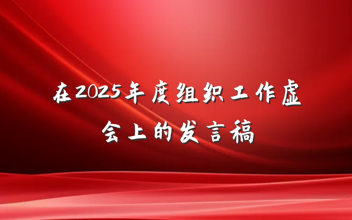 在2025年度组织工作虚会上的发言稿