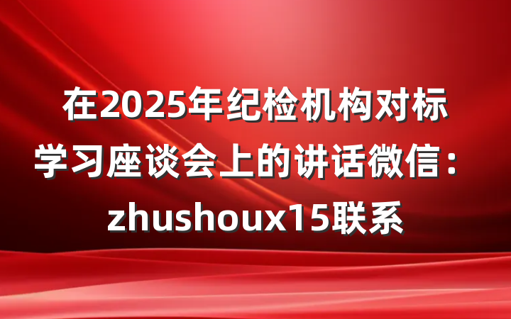 在2025年纪检机构对标学习座谈会上的讲话微信：zhushoux15联系