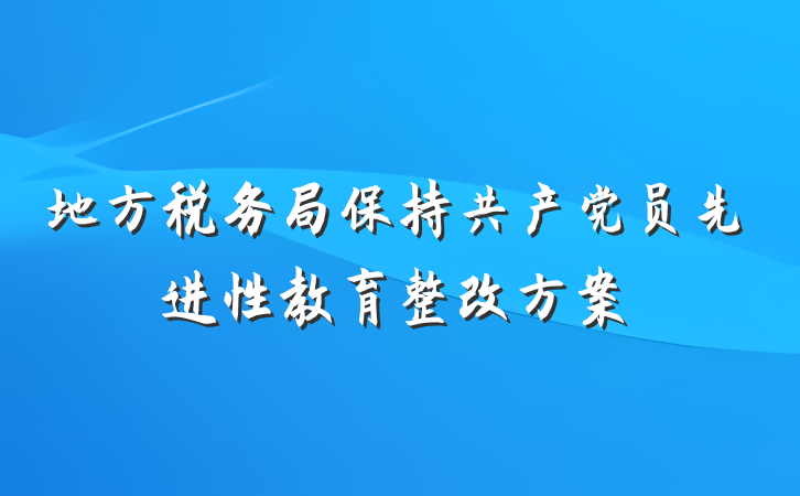 地方税务局保持共产党员先进性教育整改方案