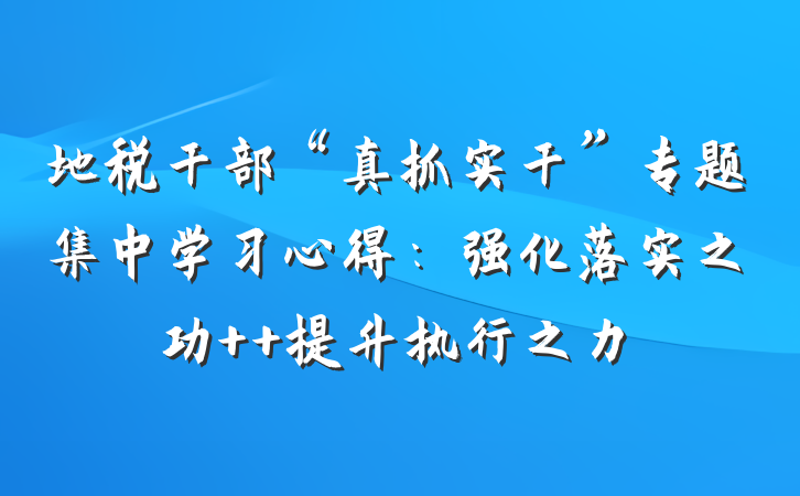 地税干部“真抓实干”专题集中学习心得：强化落实之功  提升执行之力