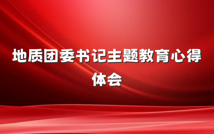 地质团委书记主题教育心得体会