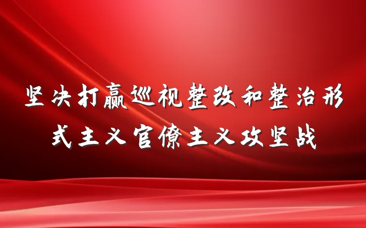 坚决打赢巡视整改和整治形式主义官僚主义攻坚战