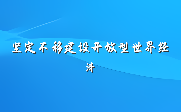坚定不移建设开放型世界经济