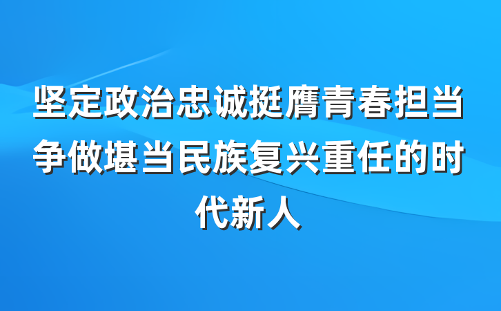 坚定政治忠诚挺膺青春担当争做堪当民族复兴重任的时代新人