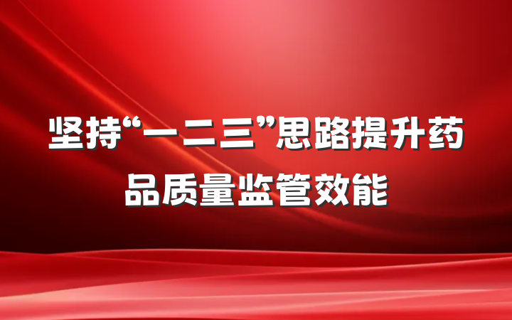 坚持“一二三”思路提升药品质量监管效能