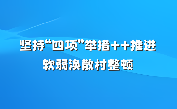 坚持“四项”举措  推进软弱涣散村整顿