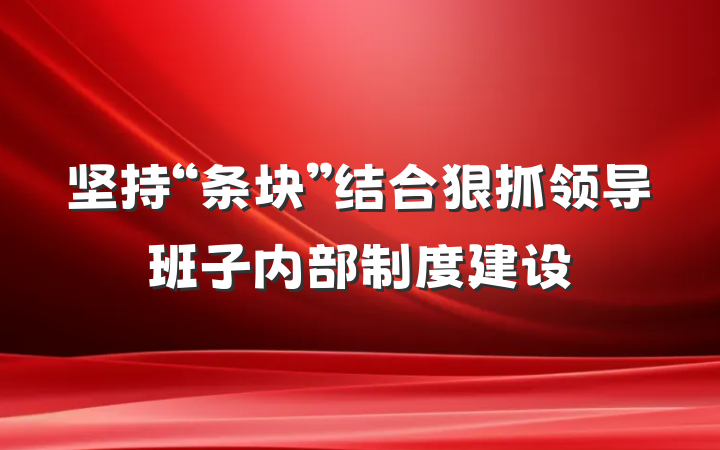 坚持“条块”结合狠抓领导班子内部制度建设