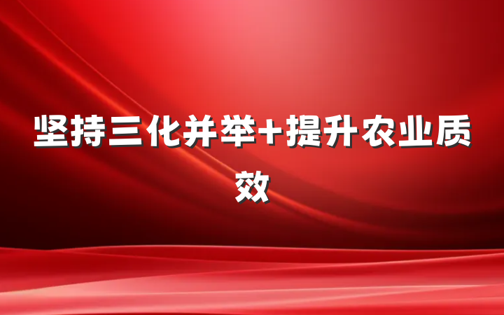 坚持三化并举 提升农业质效