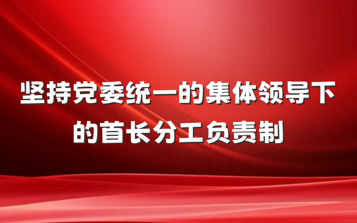 坚持党委统一的集体领导下的首长分工负责制