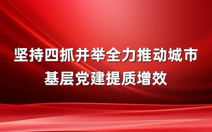 坚持四抓并举全力推动城市基层党建提质增效