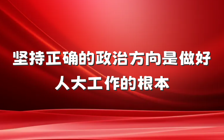 坚持正确的政治方向是做好人大工作的根本