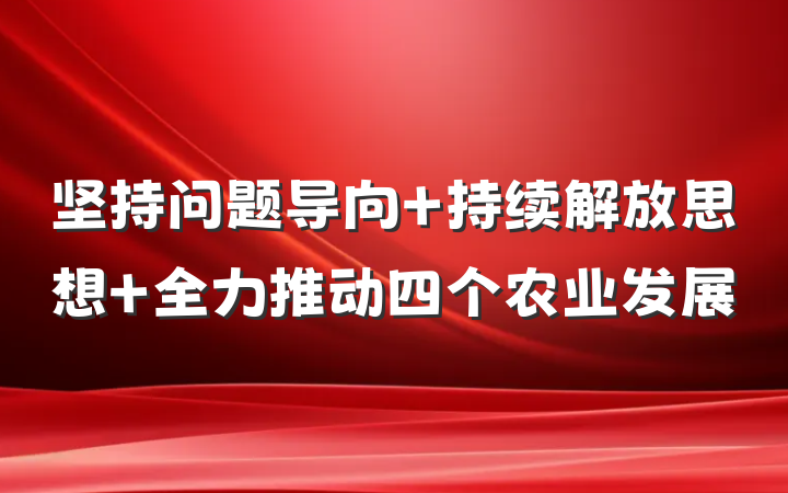 坚持问题导向 持续解放思想 全力推动四个农业发展