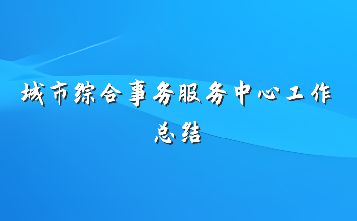 城市综合事务服务中心工作总结