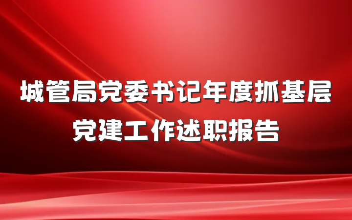 城管局党委书记年度抓基层党建工作述职报告