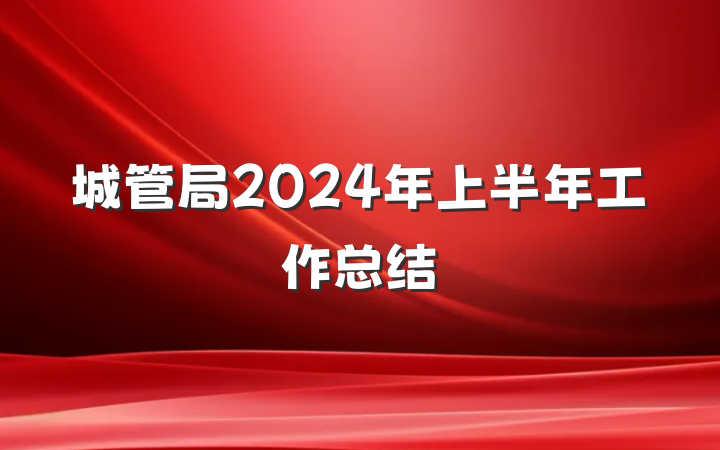 城管局2024年上半年工作总结