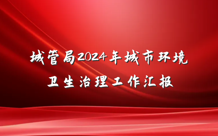 城管局2024年城市环境卫生治理工作汇报