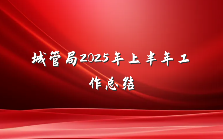城管局2025年上半年工作总结
