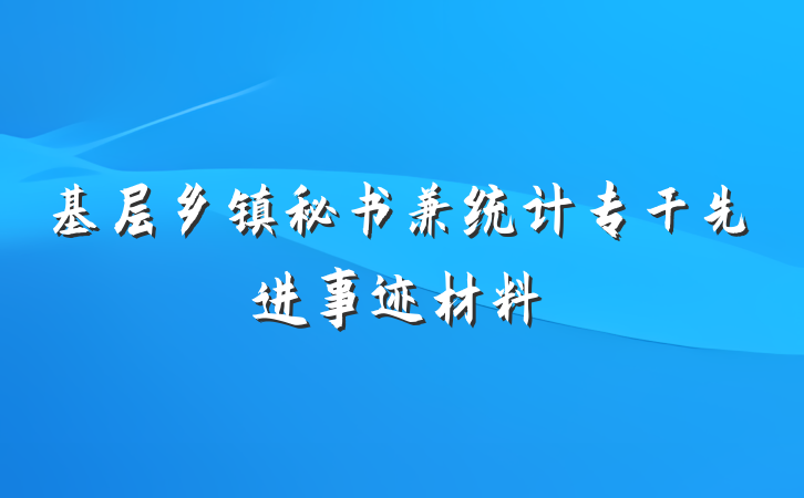 基层乡镇秘书兼统计专干先进事迹材料