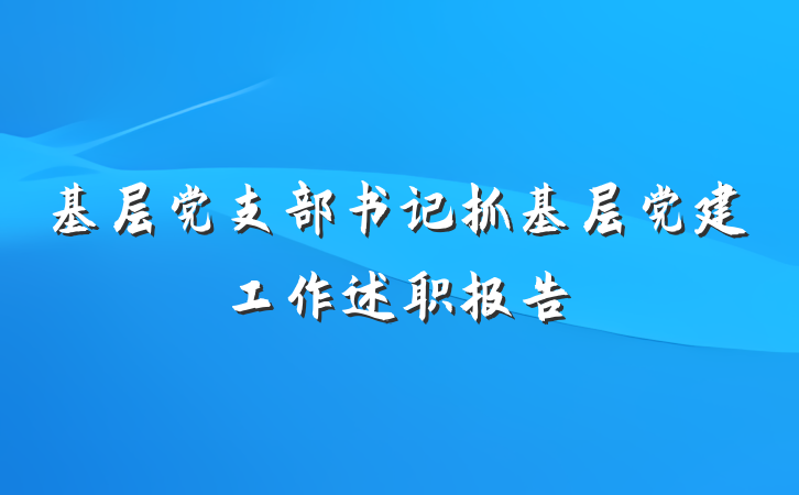 基层党支部书记抓基层党建工作述职报告