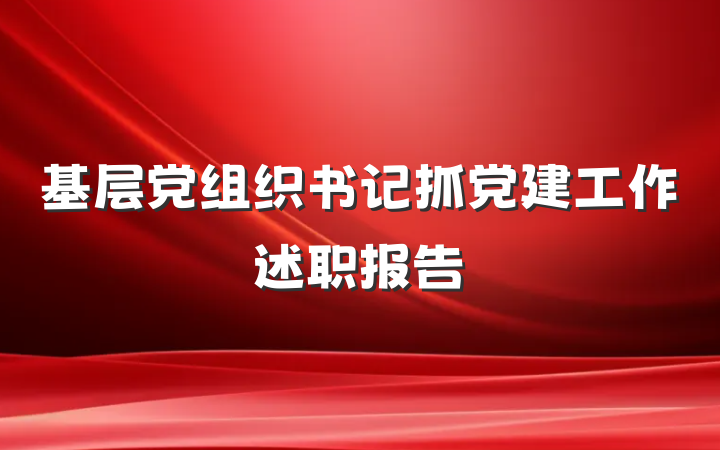基层党组织书记抓党建工作述职报告