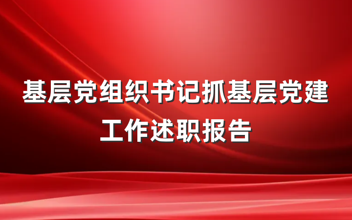 基层党组织书记抓基层党建工作述职报告