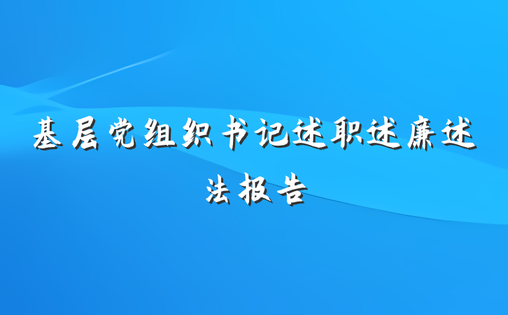 基层党组织书记述职述廉述法报告