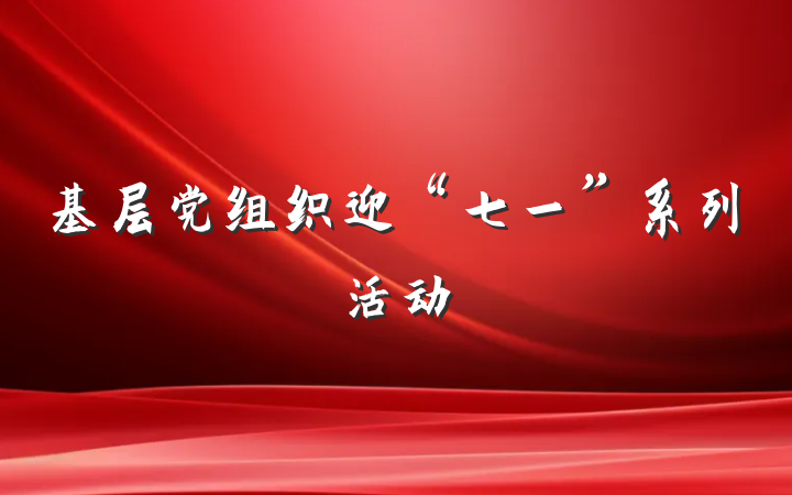 基层党组织迎“七一”系列活动