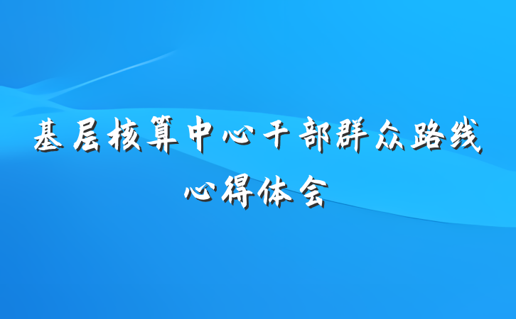 基层核算中心干部群众路线心得体会