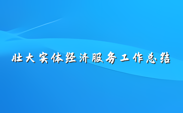 壮大实体经济服务工作总结