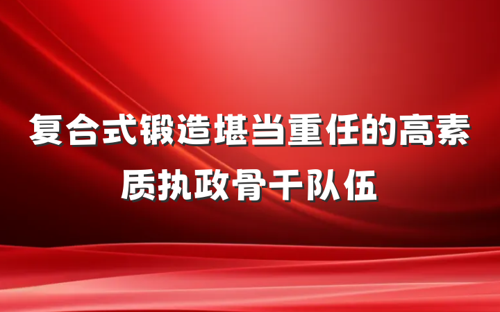 复合式锻造堪当重任的高素质执政骨干队伍