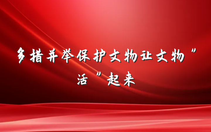 多措并举保护文物让文物＂活＂起来
