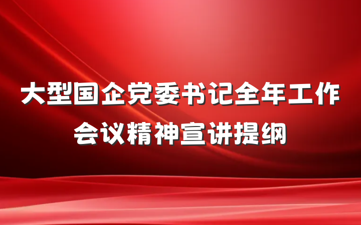 大型国企党委书记全年工作会议精神宣讲提纲