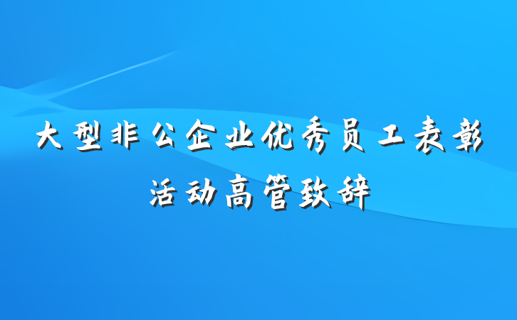 大型非公企业优秀员工表彰活动高管致辞