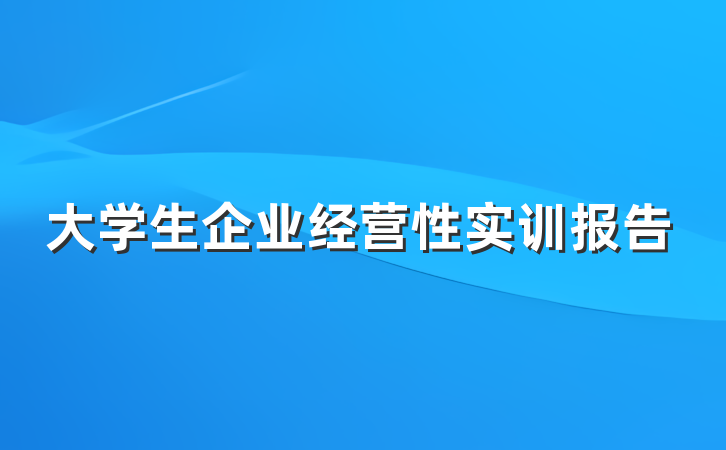大学生企业经营性实训报告