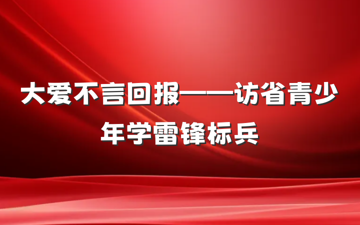大爱不言回报——访省青少年学雷锋标兵