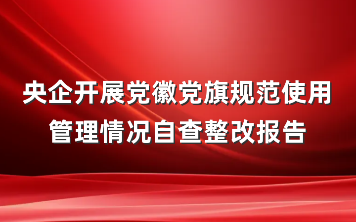 央企开展党徽党旗规范使用管理情况自查整改报告