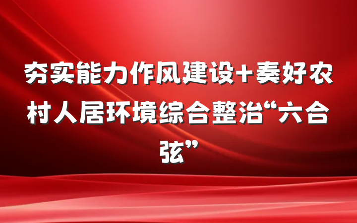 夯实能力作风建设 奏好农村人居环境综合整治“六合弦”