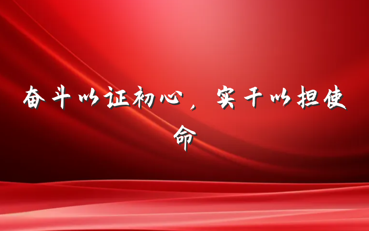 奋斗以证初心，实干以担使命