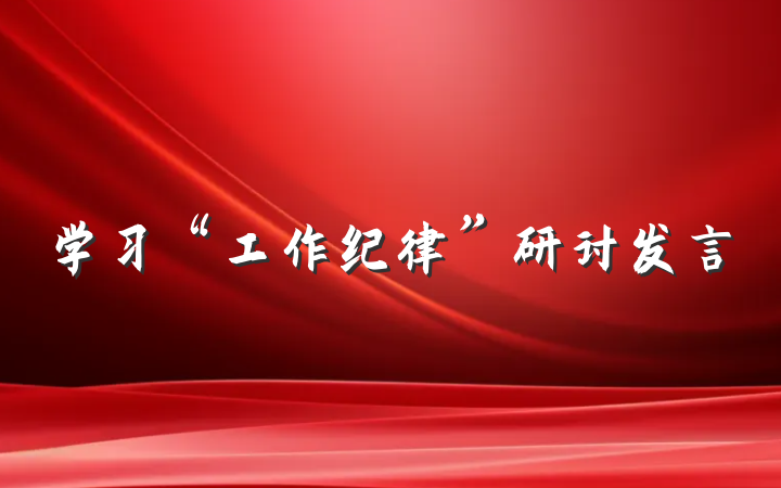 学习“工作纪律”研讨发言